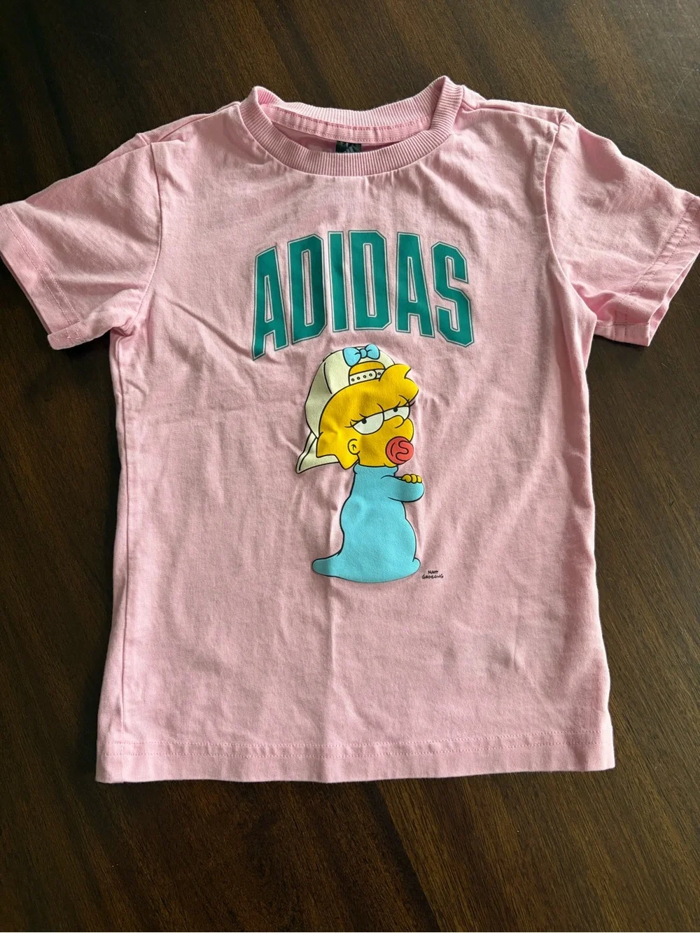 adidas Girls Pink Tee & Shorts Set with Simpsons Print